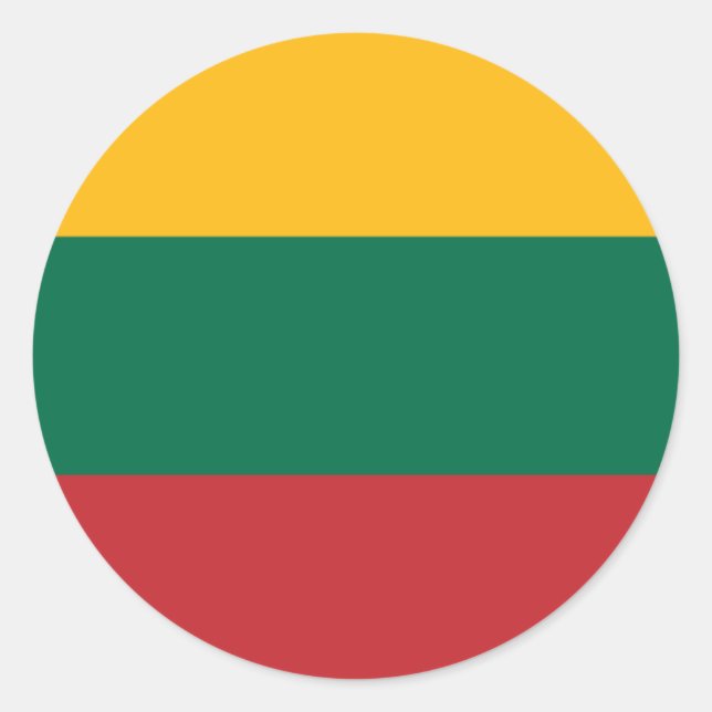Lithuanian Flag, Flag of Lithuania Classic Round Sticker (Front)