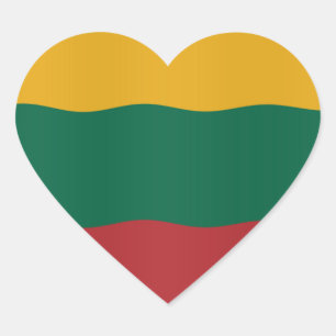 Lithuanian flag heart sticker