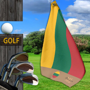 Lithuanian flag & Lithuania monogrammed /golf Golf Towel