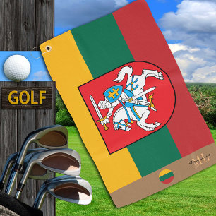 Lithuanian flag & Lithuania monogrammed /golf Golf Towel