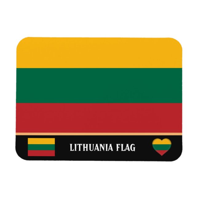 Lithuanian Flag & Lithuania travel, holiday /Sport Magnet (Horizontal)