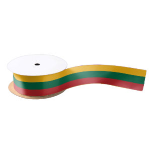 Lithuanian Flag & Lithuania travel, holiday/sports Satin Ribbon