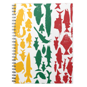 Lithuanian Flag Made of Fish – Fishing Design Notebook