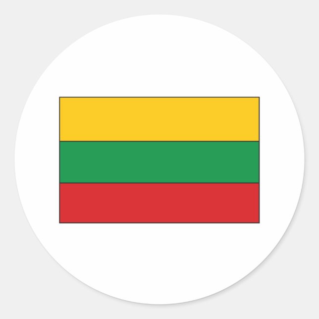 Lithuanian Flag T-shirts and Gifts Classic Round Sticker (Front)