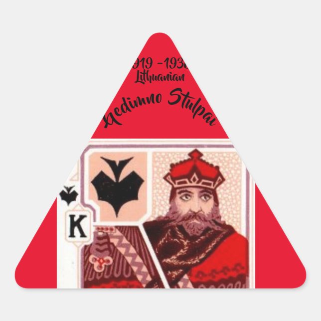 "Lithuanian-gedimino-stulpai" Triangle Sticker (Front)