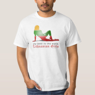Lithuanian Girl Silhouette Flag T-Shirt
