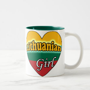 Lithuanian Girl Two-Tone Coffee Mug