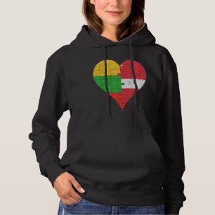 Lithuanian Latvian Flag Heart Hoodie