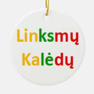 lithuanian linkmy kaledy ceramic tree decoration