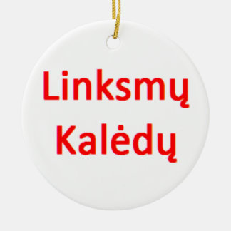 lithuanian linksmy kaledy ceramic tree decoration