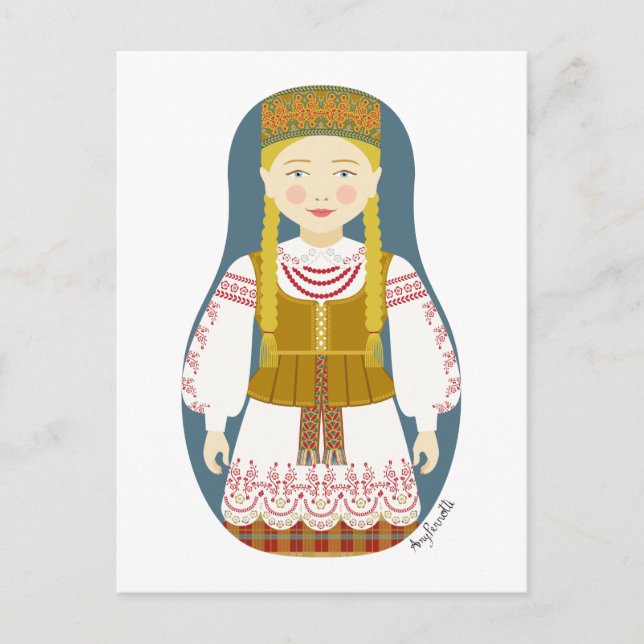 Lithuanian Matryoshka Postcard (Front)
