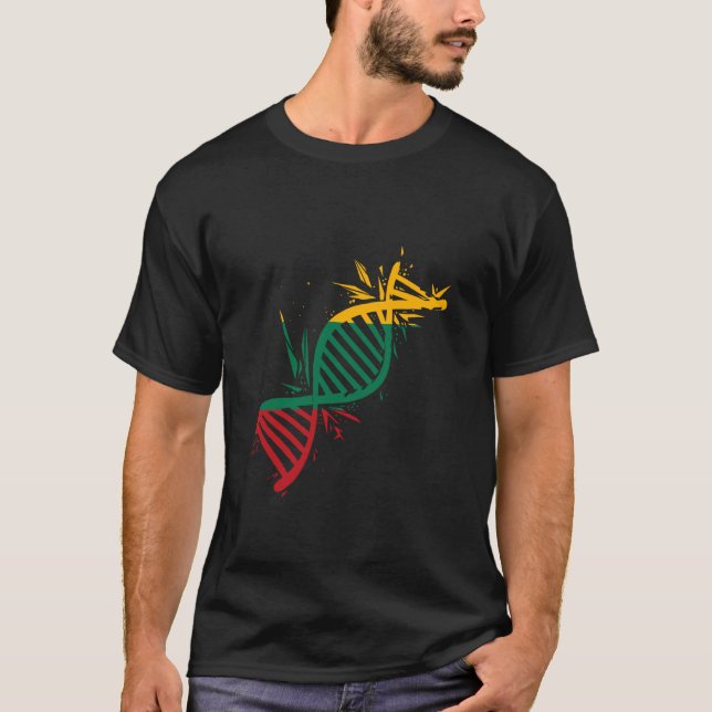 Lithuanian Roots DNA Molecule Lithuanian Pride Lit T-Shirt (Front)