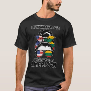 Lithuanian Roots Grown American Lithuanian Flag T-Shirt
