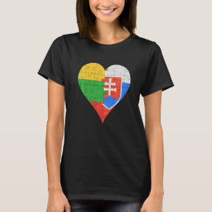 Lithuanian Slovakian Flag Heart T-Shirt