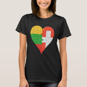 Lithuanian Swiss Flag Heart T-Shirt