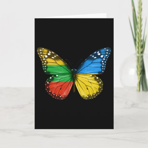 Lithuanian Ukrainian Flag Butterfly Lithuania Ukra Card
