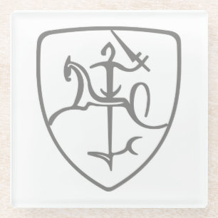 Lithuanian Vytis Glass Coaster