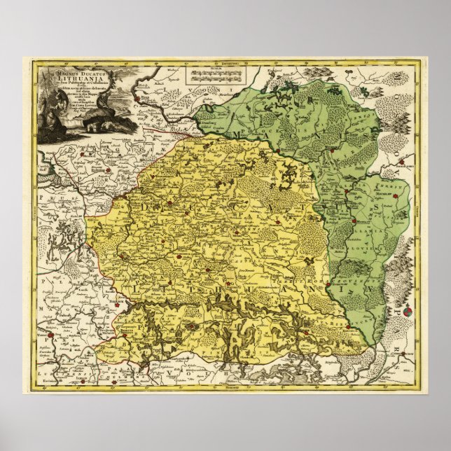 LithuaniaPanoramic MapLithuania Poster (Front)