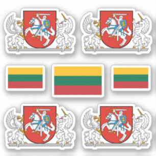 Lithunian coat of arms and flag Sticker