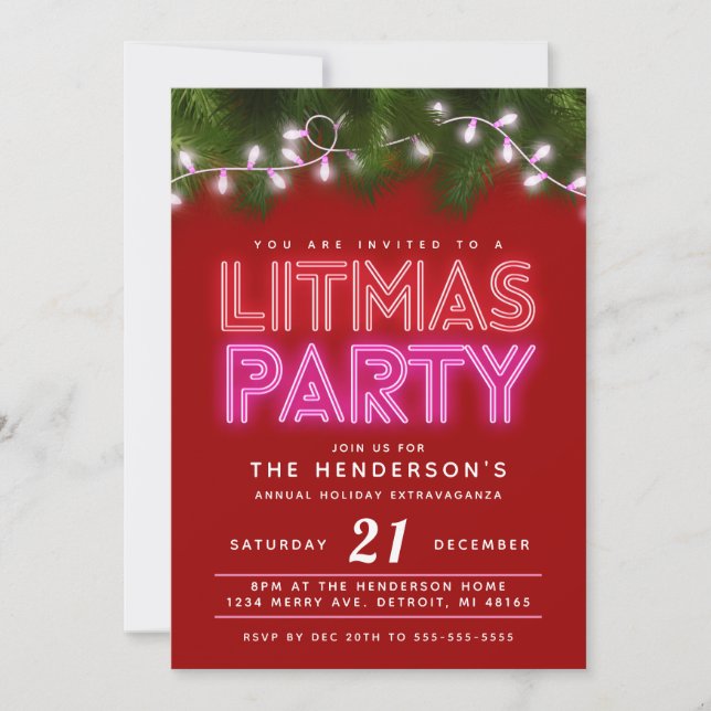 Litmas Party Funny Christmas Party Invitation (Front)