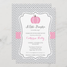 Litte Pumpkin Fall Baby Shower Invitation, Girl