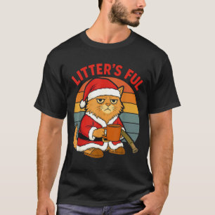 Litter’s Full Cat Christmas Costume Tired Litter’s T-Shirt