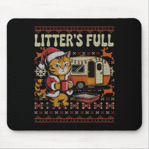 Litter’s Full Cat Parody Cat Owner Christmas Ugly Mouse Mat