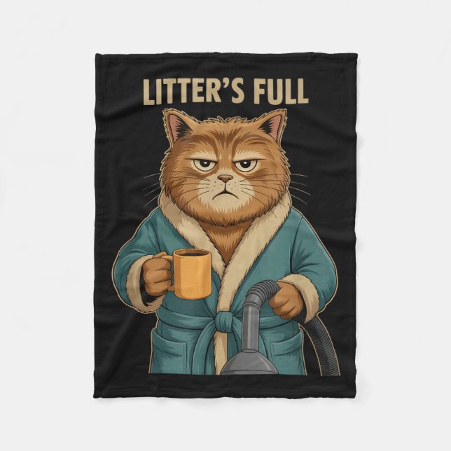 Litter’s Full Cat Ugly Christmas  Fleece Blanket (Front)