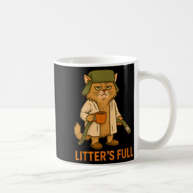 Litter’s Full Funny Cat Christmas Humor Quote  Coffee Mug (Right)