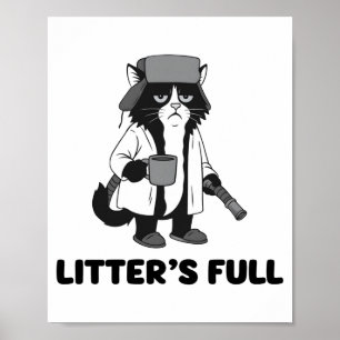 Litter’s Full Funny Cat Christmas Humor Quote Long Poster