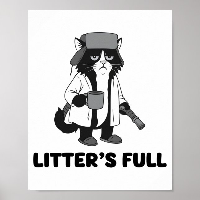 Litter’s Full Funny Cat Christmas Humor Quote Long Poster (Front)