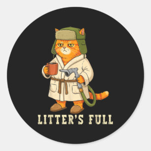Litter’s Full Funny Cat Christmas Mpy For Cat Love Classic Round Sticker