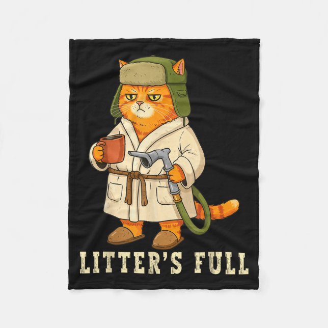 Litter’s Full Funny Cat Christmas Mpy For Cat Love Fleece Blanket (Front)
