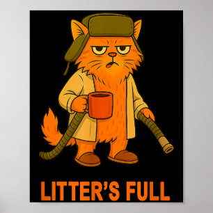 Litter’s Full Funny Cat Lover Feline Humor Christm Poster