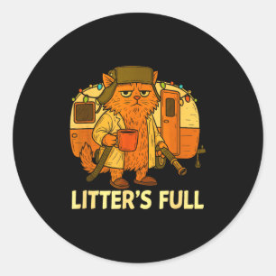 Litter’s Full Funny Cat Lovers Christmas For Men W Classic Round Sticker