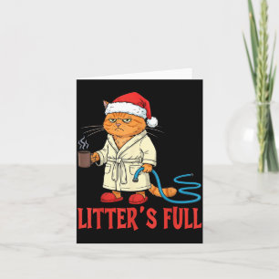 Litter’s Full Funny Cat Lovers Christmas Xmas Card