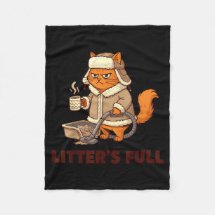 Litter’s Full Funny Cat Lovers Christmas Xmas Fleece Blanket