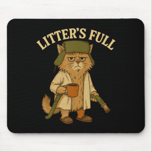 Litter’s Full Funny Cat Lovers Christmas Xmas Grum Mouse Mat
