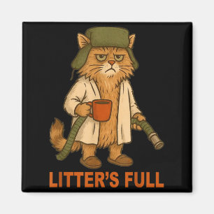Litter’s Full Funny Cat Lovers Christmas Xmas Magnet