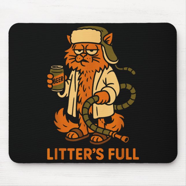 Litter’s Full Funny Cat Lovers Christmas Xmas  Mouse Mat (Front)