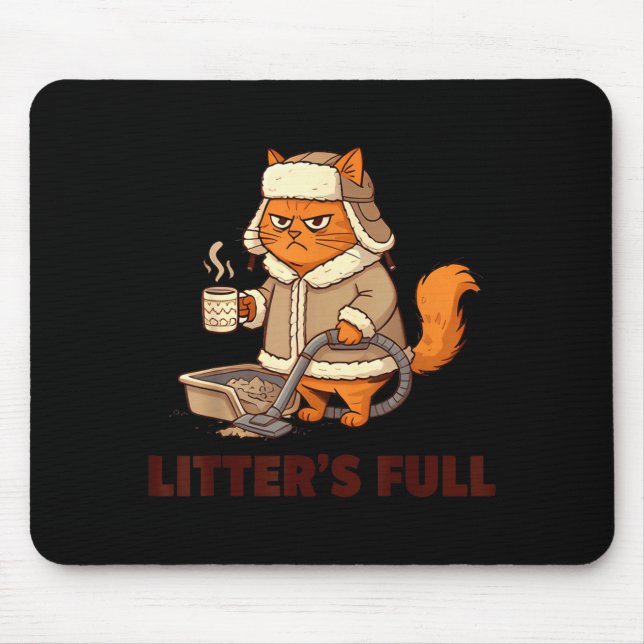 Litter’s Full Funny Cat Lovers Christmas Xmas  Mouse Mat (Front)