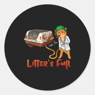 Litter’s Full Funny Cat Lovers Christmas Xmas Mpy Classic Round Sticker