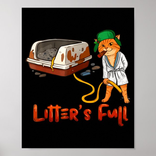 Litter’s Full Funny Cat Lovers Christmas Xmas Mpy  Poster (Front)