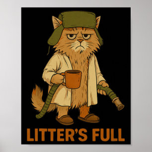 Litter’s Full Funny Cat Lovers Christmas Xmas Pjs Poster