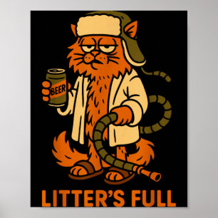 Litter’s Full Funny Cat Lovers Christmas Xmas Poster