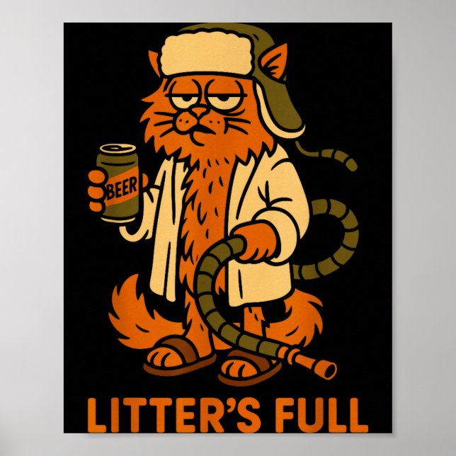 Litter’s Full Funny Cat Lovers Christmas Xmas  Poster (Front)