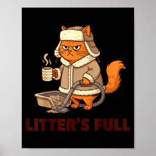 Litter’s Full Funny Cat Lovers Christmas Xmas Poster
