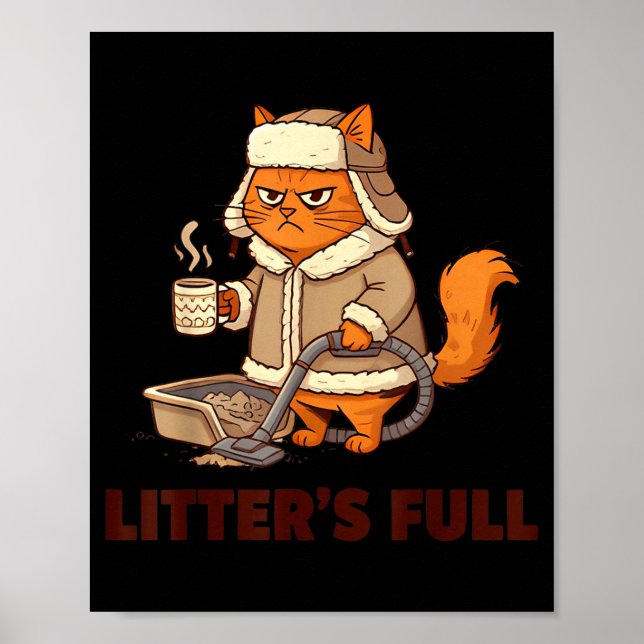 Litter’s Full Funny Cat Lovers Christmas Xmas  Poster (Front)