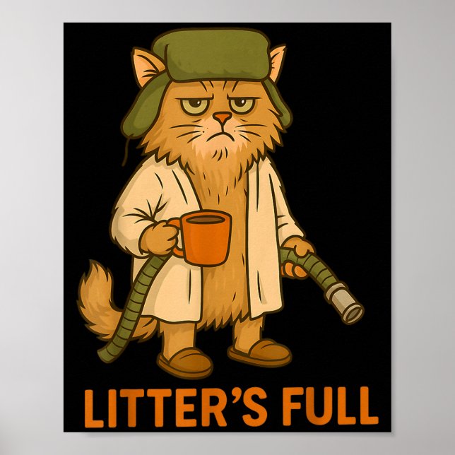 Litter’s Full Funny Christmas Cat Santa Claus Wome Poster (Front)