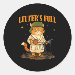 Litter’s Full Funny Christmas Design For Cat Lover Classic Round Sticker